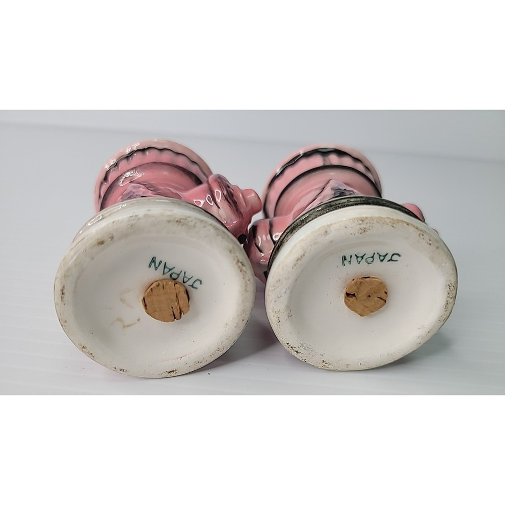 Vintage Pink & Black 3‎ 1/2" Fire Hydrant Salt & Pepper Shakers Made in Japan - Picture 6 of 6